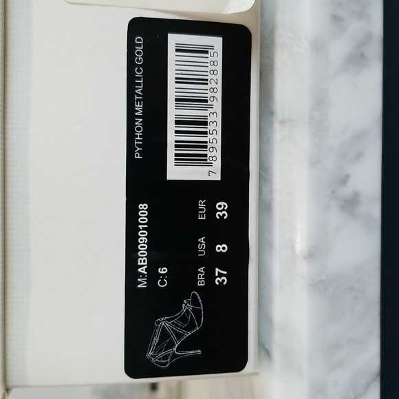 Alexandre Birman Python Metallic Gold Sandal Heels - Picture 5 of 10